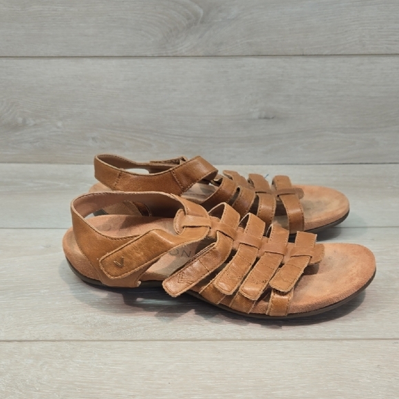 Vionic Women Harissa Hook&loop Leather Sandals Slide Flats Shoes 8 - Picture 1 of 10